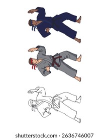JUDO vector illustration clipart graphic
