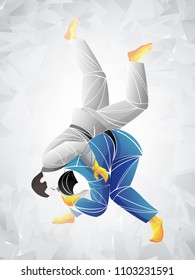 judo vector, stylized athlete