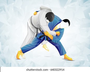 judo vector, stylized athlete