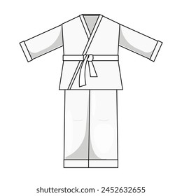 Uniforme judogi, Ilustración de kimono de karate. Arte marcial