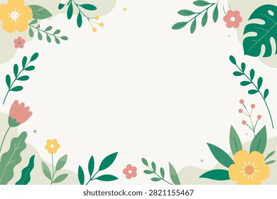 Judul (Bahasa Inggris):
Hand Drawn Spring Floral and Botanical Frame with Monstera Leaf