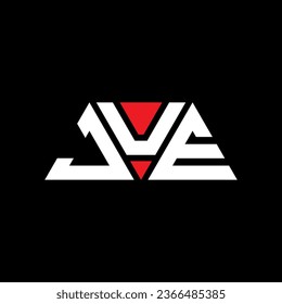 JUE triangle letter logo design with triangle shape. JUE triangle logo design monogram. JUE triangle vector logo template with red color. JUE triangular logo Simple, Elegant, and Luxurious design.