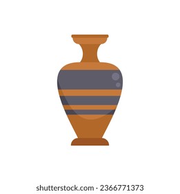 Icono de ánfora de jug vector plano. Masa. Antigua cerámica aislada