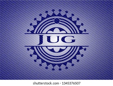 Jug  badge with denim background