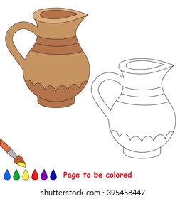 Jug to be colored. Coloring book for children. Visual game.