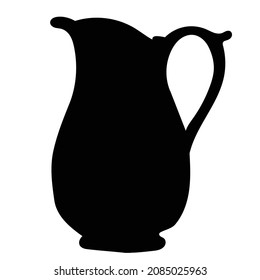 jug black silhouette, isolated, vector