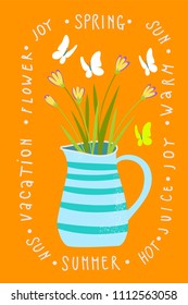 A jug with a bouquet of flowers