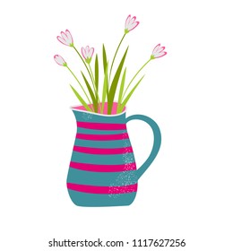 A jug with a bouquet of flowers