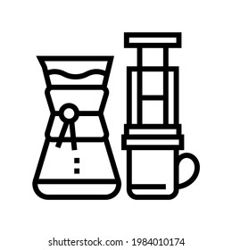 jug for brewing coffee line icon vector. jug for brewing coffee sign. isolated contour symbol black illustration