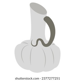 Jug by a simple light color shape in flat style