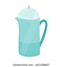 Jug mit Mütze Symbol. Vektorgrafik von Küchengeschirr. Küchengeräte-Symboldesign