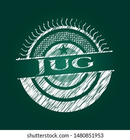 Jug  chalkboard emblem. Vector Illustration. Detailed.