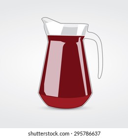 Jug of Cherry Juice Realistic Vector