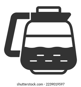 Jug of coffee - icon, illustration on white background, glyph style