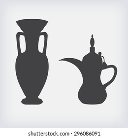 jug and coffee pot Arabic -vector illustration