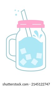 Jug of cold drink. Vector illustration