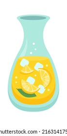 Jug of cold lemonade. Vector illustration
