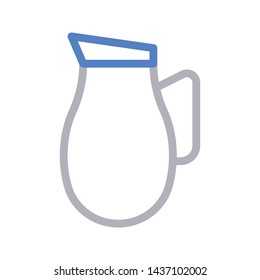 jug color line vector icon