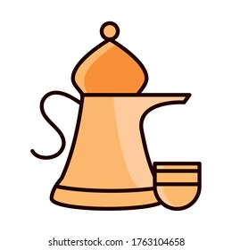 jug and cup clay kitchen line and fill icon vector illustration line and fill icon