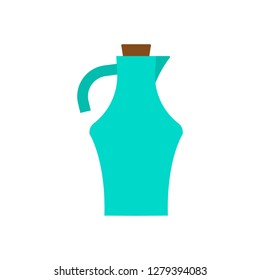 Jug design vector ceramic clay vector icon. Farm green glass bowl drink isolated.