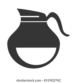 Jug for drinks black and white isolated flat icon, vector illustration.