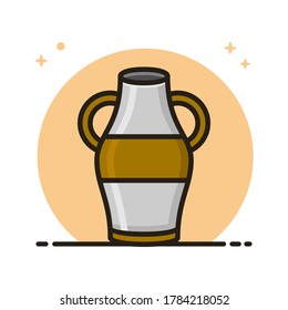 Jug Ewer Cartoon Icon Design. Vase Jar Ceramic Vector Illustration