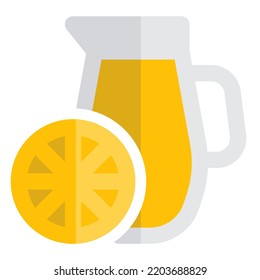 Jug filled with fresh fruit juice