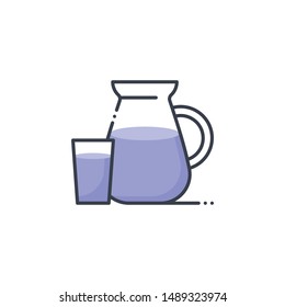 Jug Filled outline vector illustration. Food & Drinks style icon.
