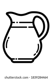 Jug Flat Icon Isolated On White Background