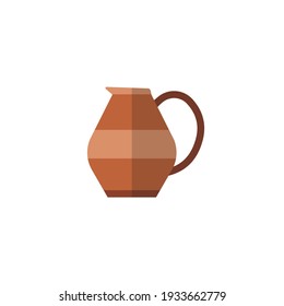 Jug in flat style on black background.  Modern vector illustration. 