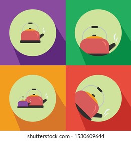 Jug Four Color Flat Icon Logo Vector Illustration with Different Style 