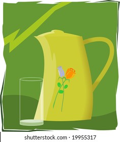 jug and a glass	