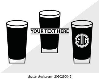 Jug Con Monograma De Vidrio, Jug, Ilustración De Vector Imprimible
