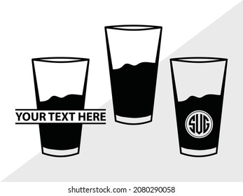 Jug With Glass Monogram, Jug, Printable Vector Illustration