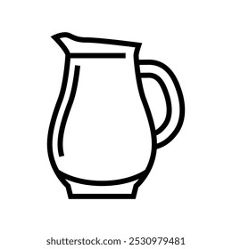 vetor de linha de ícone de pacote de vidro jug. sinal de pacote de vidro jug. símbolo de contorno isolado ilustração preta