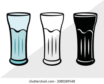Jug With Glass, Jug, Printable Vector Illustration