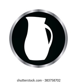 jug glass - vector icon on a black button
