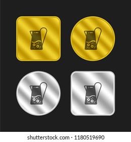 Jug gold and silver metallic coin logo icon design