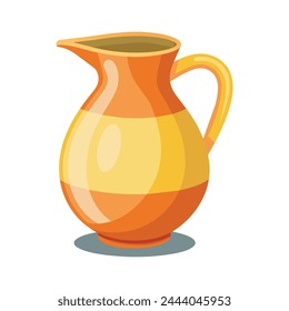 Jug household element flat vector illustration on white background.