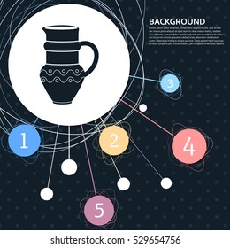 Jug Icon with the background to the point and with infographic style. Vector illustration
