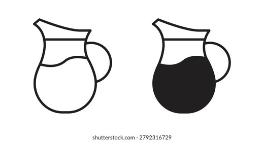 Jug icon design pack in white and black color