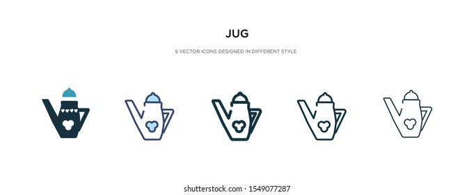 jug icon in different style vector illustration. two colored and black jug vector icons designed in filled, outline, line and stroke style can be used for web, mobile, ui