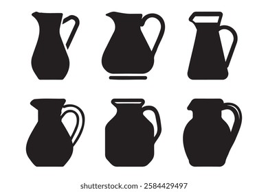 Jug icon fill silhouette vector.