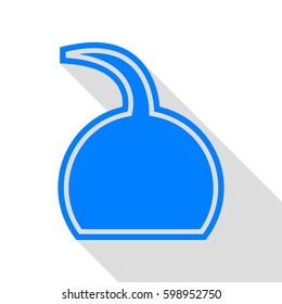Jug icon illustration. Vector. Azure icon with flat style shadow path on white background.