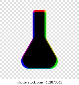 Jug icon illustration. Vector. Black icon with red-green-blue contours on transparent background.