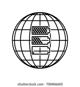 Jug icon illustration. Vector. Black icon on black globe at white background. Isolated.