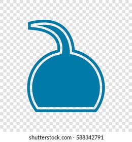 Jug icon illustration. Vector. Cerulean icon on transparent background.