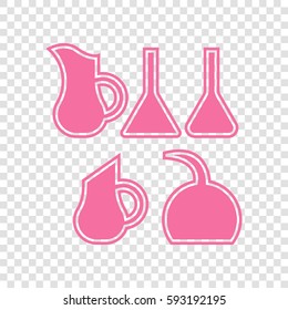 Jug icon illustration. Vector. Cyclamen icon on transparent background.