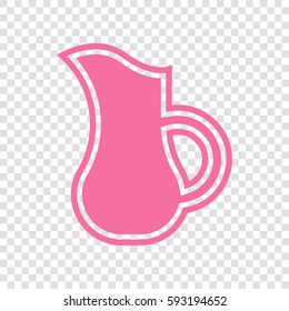 Jug icon illustration. Vector. Cyclamen icon on transparent background.