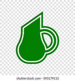 Jug icon illustration. Vector. Dark green icon on transparent background.